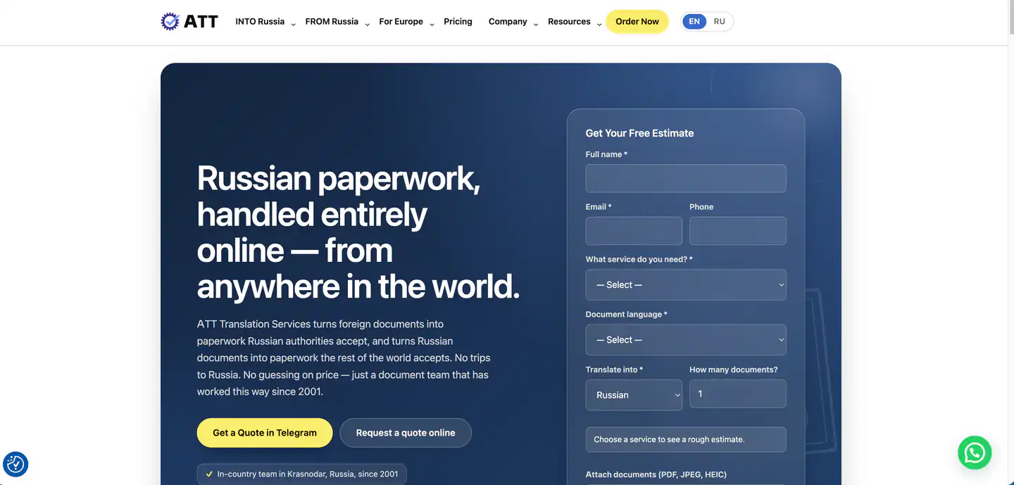 Главная страница международного англоязычного проекта 1russian.com